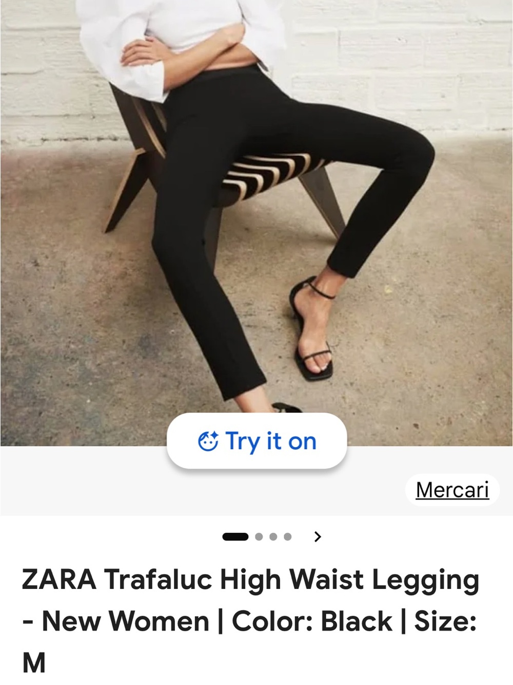 ZARA Black High-Waist Slim Leggings, SZ Large, super soft &  great tummy control